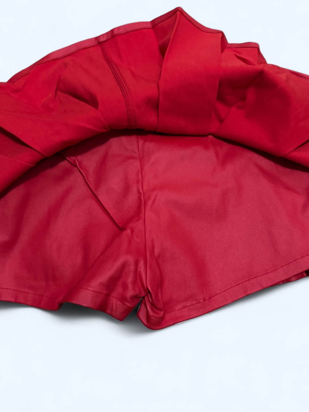 Red Pleated Micro Mini Skort - Picture 5 of 7